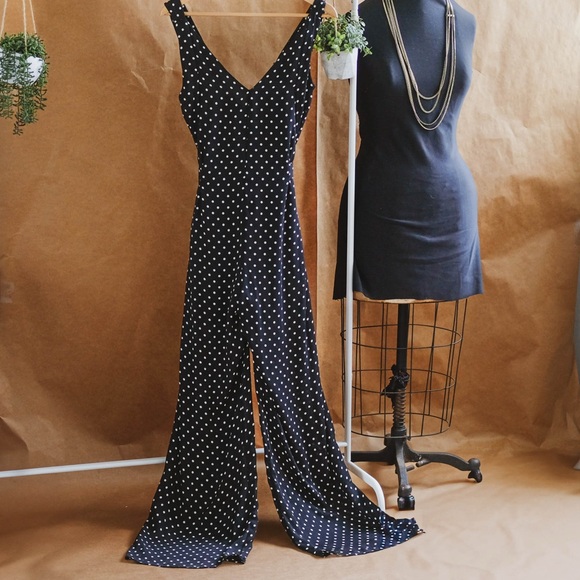 Zara Pants - ✨ZARA BASIC Black Polka Dot Jumpsuit – Size XS